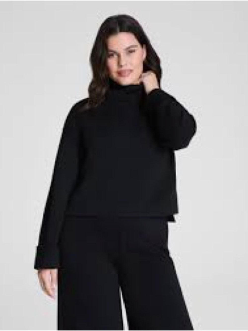 Spanx cuffed sleeve cropped Turtleneck sweatshirt Nordstrom size s